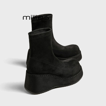 Millie s/millie thick-soled small elastic boots