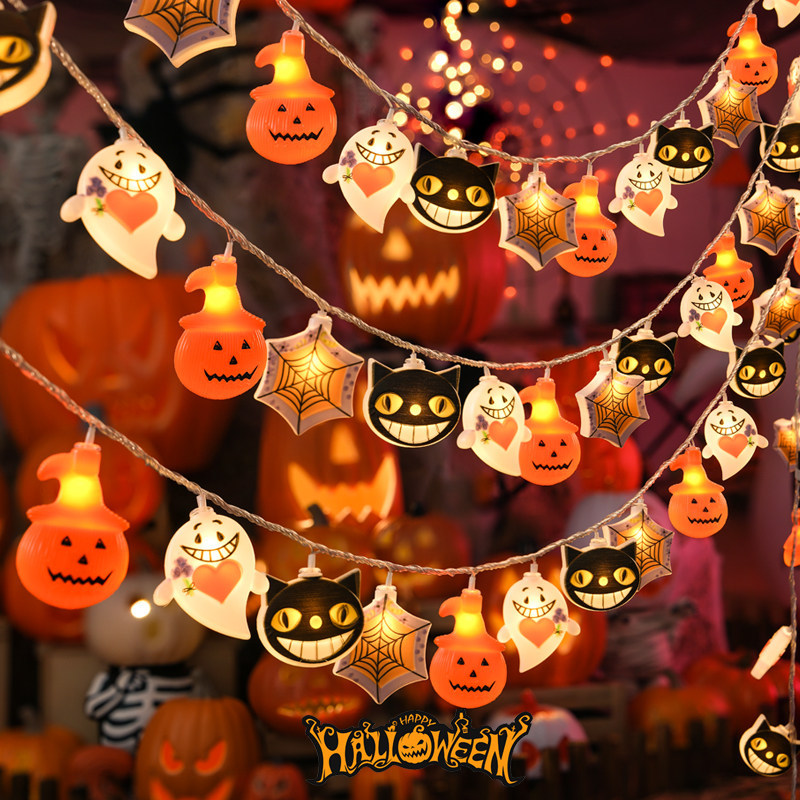 Halloween Small String Lights, Pumpkin Lanterns, Toy Skeletons, Decorations for Bars, Shopping Malls, Event Scene Setup Props, and Ornaments Halloween Small String Lights, Pumpkin Lanterns, Toy Skeletons, Decorations for Bars, Shopping Malls, Event Scene Setup Props, and Ornaments