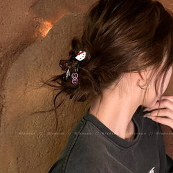 Cute Cartoon Kt Cat Hairpin Grabber Female 2025 New High-End Hairpin Shark Clip Half-Tied Hair Accessories Headwear