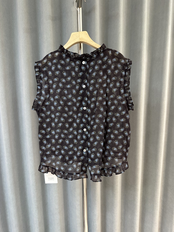 European Station 2026 Summer New Fashion Versatile Round Neck Back Button Loose Slimming Sleeveless Floral Top Trendy European Station 2026 Summer New Fashion Versatile Round Neck Back Button Loose Slimming Sleeveless Floral Top Trendy