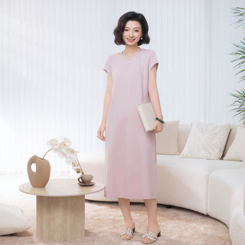 Xizi/[Liu Da Skirt] High-Proportion Cotton Siro Yarn Positioning Embroidery Tailored Summer Dress/Cqtj1401