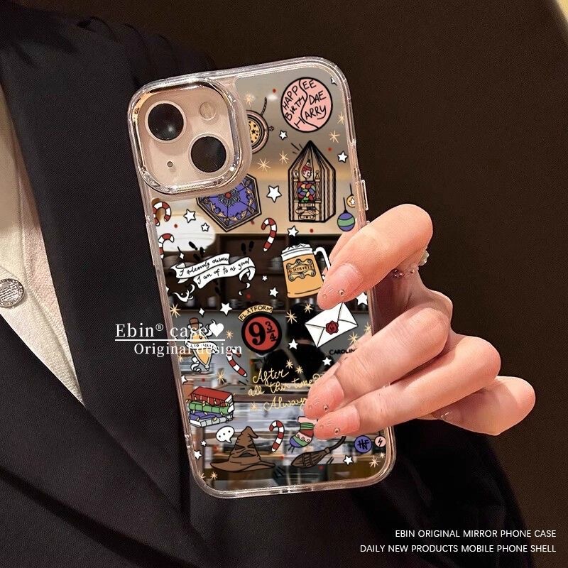 Cartoon Envelope Magic Wand Suitable for Samsung S25Ultra Phone Case S26+S24Fe Makeup Mirror S22+S21Fe New Model S20+ Creative A17A27 High-End Feel A17A07 Anti-Drop Note20