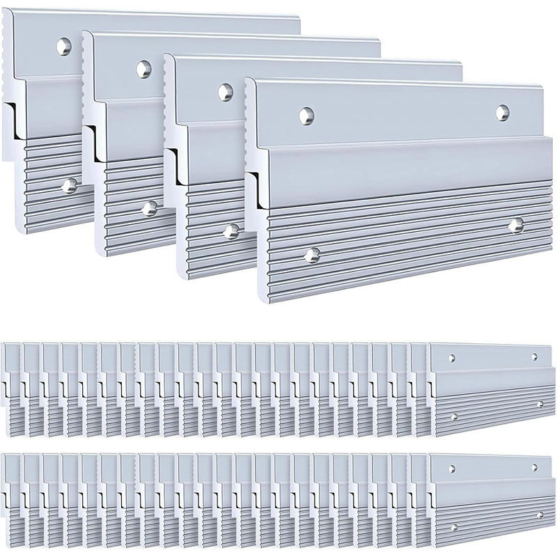 4inch French-Style Anti-Slip Nail Hooks Heavy-Duty Picture Hooks Aluminum Z-Shaped Clips Interlocking Wall Mount Brackets