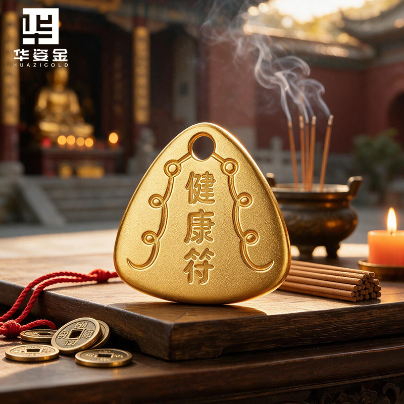 Pure Gold 9999 Gold Bar, Peace Amulet, Health Amulet, Investment Gold, Collection, Gift