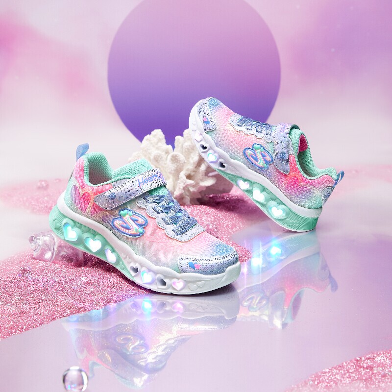 Skechers Kidsren's Shoes, Girls' Shoes, Kidsren's Sports Shoes, Luminous Shoes, Comfortable, Breathable, Cushioning, Girls' Flashing Shoes