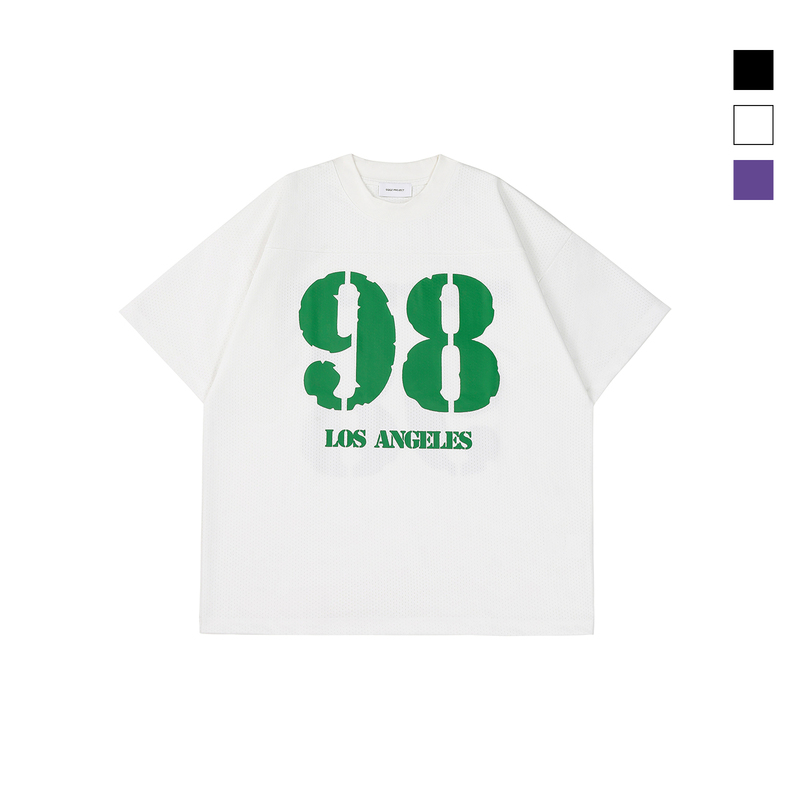 Chicken Popcorn Studio Spring/Summer New 320g American Retro Mesh Jersey Design Short-Sleeve T-Shirt Couple's Matching Style Chicken Popcorn Studio Spring/Summer New 320g American Retro Mesh Jersey Design Short-Sleeve T-Shirt Couple's Matching Style