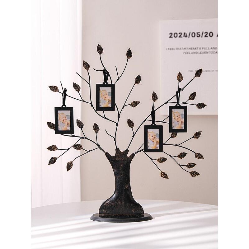 Light Luxury Creative Nordic Modern Ornament Tree Photo Frame Small Tree Metal Photo Frame Craft Gift Photo Frame Detachable