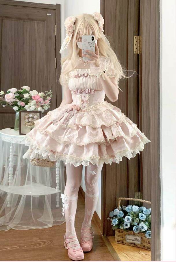 furry福瑞/兽装 银月原创芭蕾礼遇lolita洋装芭蕾风doll感吊带日常连衣裙洛丽塔服