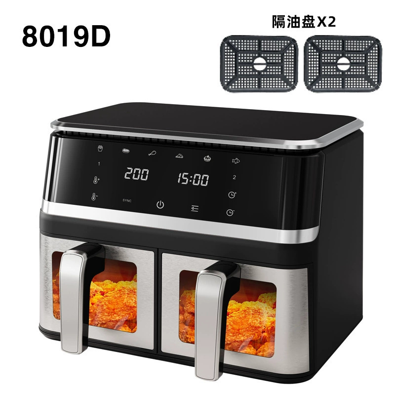 German Imported Air Fryer for Home Use, Visible Dual-Compartment Large-Capacity Electric Fryer, Export Air Fryer, No Need to Turn over German Imported Air Fryer for Home Use, Visible Dual-Compartment Large-Capacity Electric Fryer, Export Air Fryer, No Need to Turn over