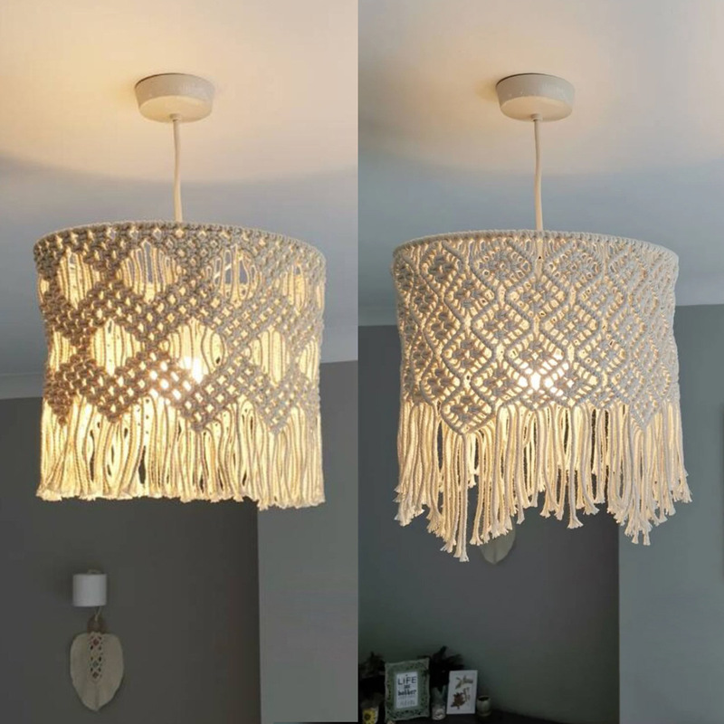 Nordic Ins Style Pendant Light Decoration, Handmade Cotton Rope Woven Lampshade, Bohemian Style Homestay Soft Decoration, Amazon Lampshade