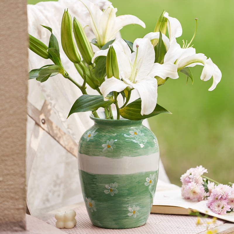 Jingdezhen Ceramic Vase Living Room Decoration Handmade Vintage Green Sunflower Dried Flowers High-End Flower Arrangement Vessel Jingdezhen Ceramic Vase Living Room Decoration Handmade Vintage Green Sunflower Dried Flowers High-End Flower Arrangement Vessel