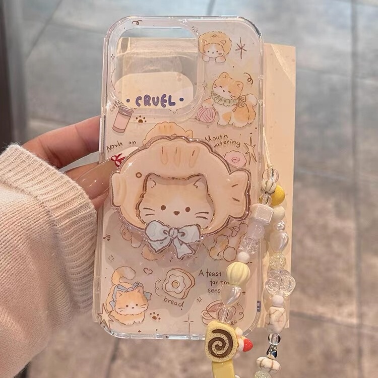 Taiyaki Cat-Themed Phone Case for Samsung S25 Ultra, S24+, S26 Fe, Korean Style S23+, S22+, Cute Cartoon S21 Fe, Fun A55, A15, A07, A36, A16, Large Hole A06, A56