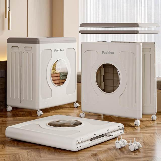 Clothes storage box sorting box flip folding large capacity household toys mobile storage multi-function storage cabinet