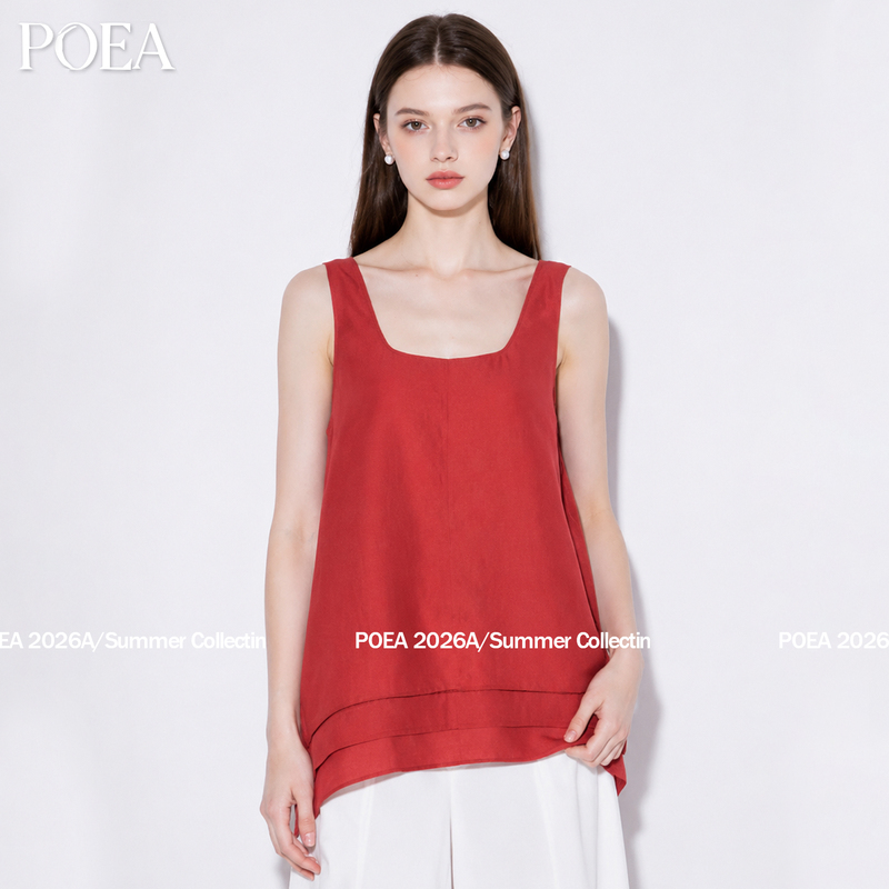 Poea Resort-Style Layered Hollow-Out Patchwork Loose Versatile Sleeveless Vest Top 2026 Summer New Style Poea Resort-Style Layered Hollow-Out Patchwork Loose Versatile Sleeveless Vest Top 2026 Summer New Style