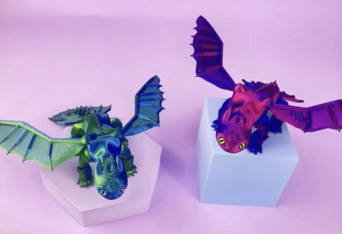 Развивающая игра для детей 3d打印玩具驯龙高模型无牙仔光煞龙关节可动摆件玩具模型 Mother Garden