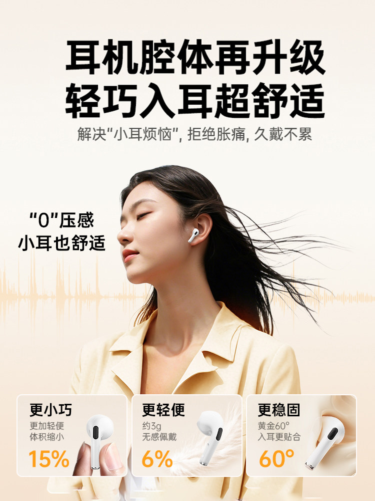 Wireless Bluetooth Headphones 2026 New Model Official Genuine In-Ear Sports Noise-Cancelling Ultra-Long Battery Life Large Battery for Men and Women