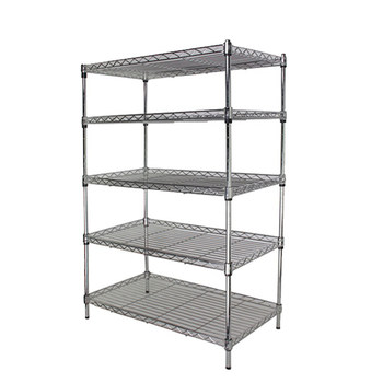 Stainless steel color kitchen shelf five-layer floor storage rack storage rack balcony rack 4-layer household shelf