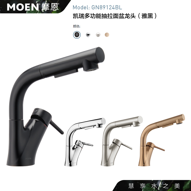 Moen Pull-Out Faucet Bathroom Vanity Sink Basin Faucet Adjustable Gn89124