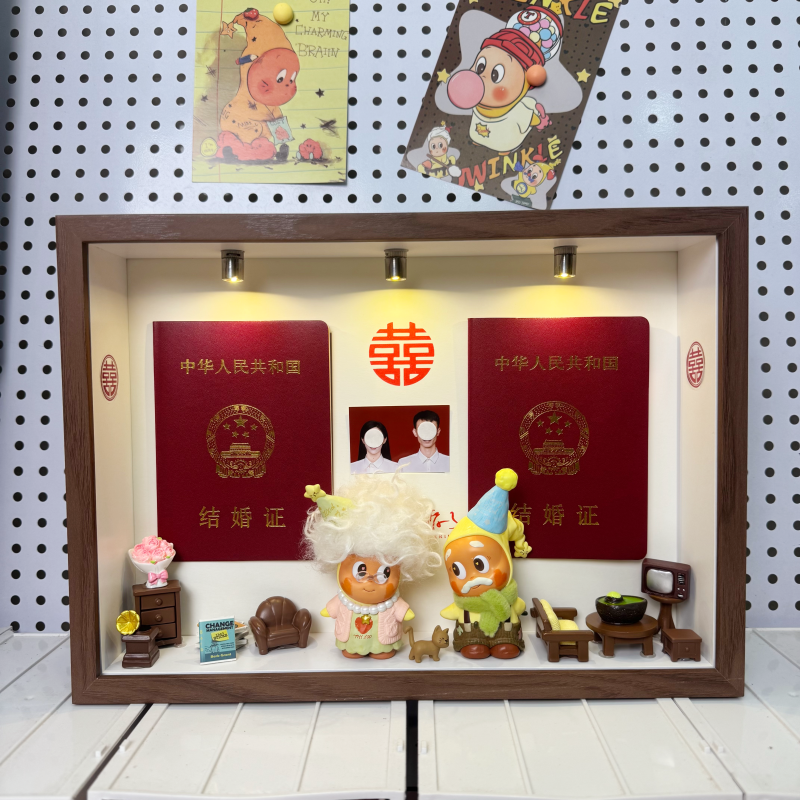 Star-Themed Heart-Pounding Wedding Certificate Storage Frame, a Gift for Best Friends and Friends on Their Wedding, Engagement, or Qixi Festival Star-Themed Heart-Pounding Wedding Certificate Storage Frame, a Gift for Best Friends and Friends on Their Wedding, Engagement, or Qixi Festival