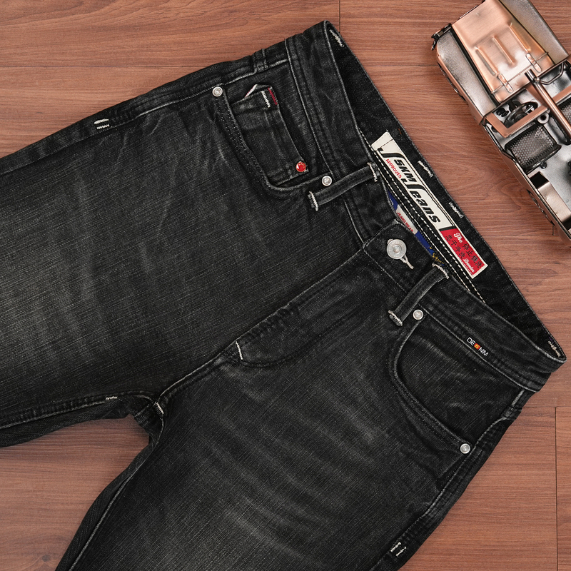 1322 Autumn/Winter Thick Selvedge Denim Jeans for Men, High-End Black Gray 16 oz Fitted Slightly Tapered Straight-Leg Pants 1322 Autumn/Winter Thick Selvedge Denim Jeans for Men, High-End Black Gray 16 oz Fitted Slightly Tapered Straight-Leg Pants