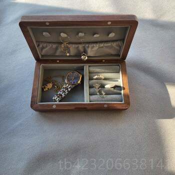 Genuine peach wood decoration box solid wood essence cloth storage box first necklace earring ring creation and rejuvenation ancient portable decoration