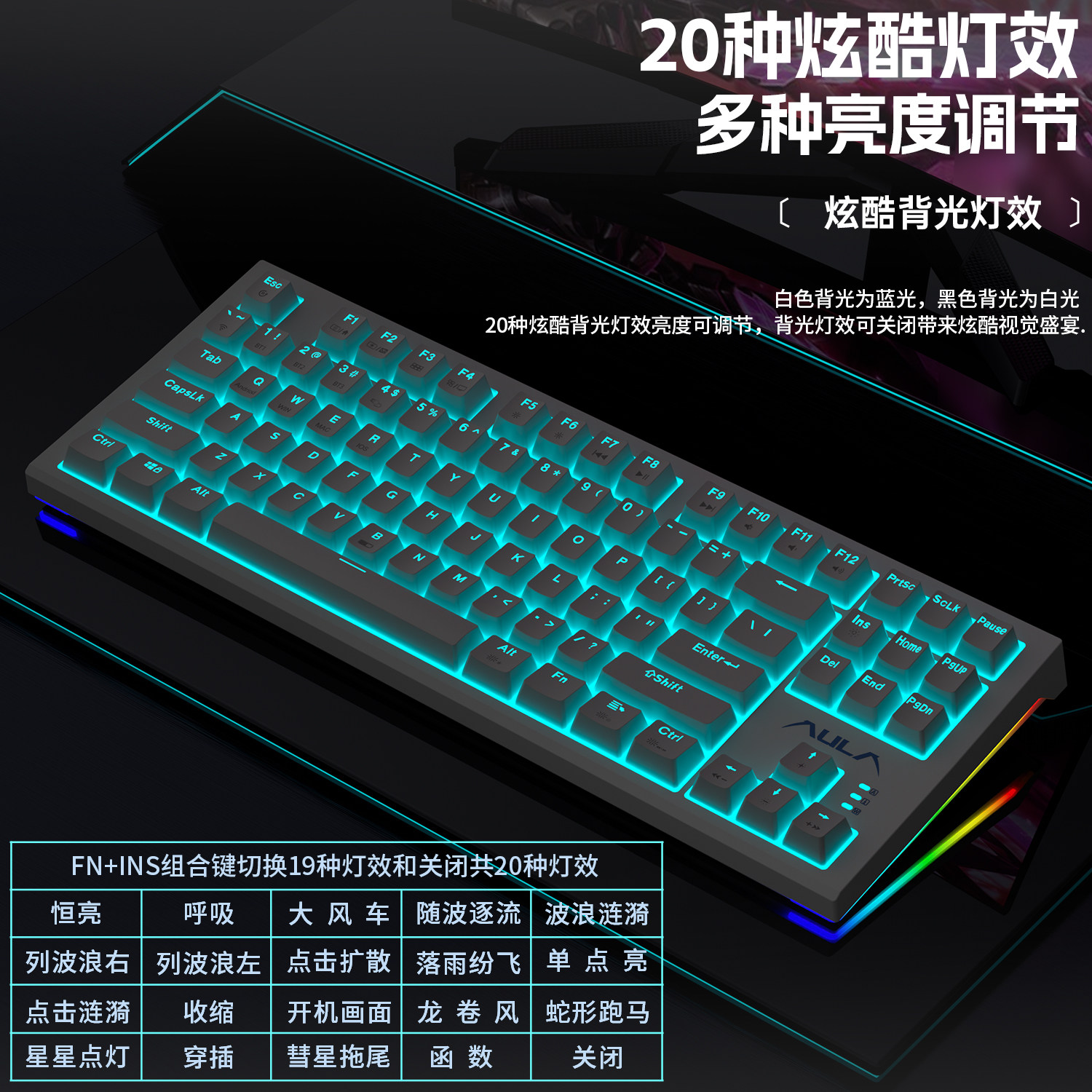 Wolf Spider F87 Mechanical Keyboard and Mouse Set Wireless Hot-Swappable F3387 Three-Mode Gaming Office Universal