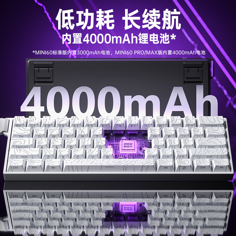 Wolf Spider Mini60 Three-Mode Magnetic Switch Gaming Wireless Keyboard for Computers and Laptops, High-Performance Fps Dedicated Rgb