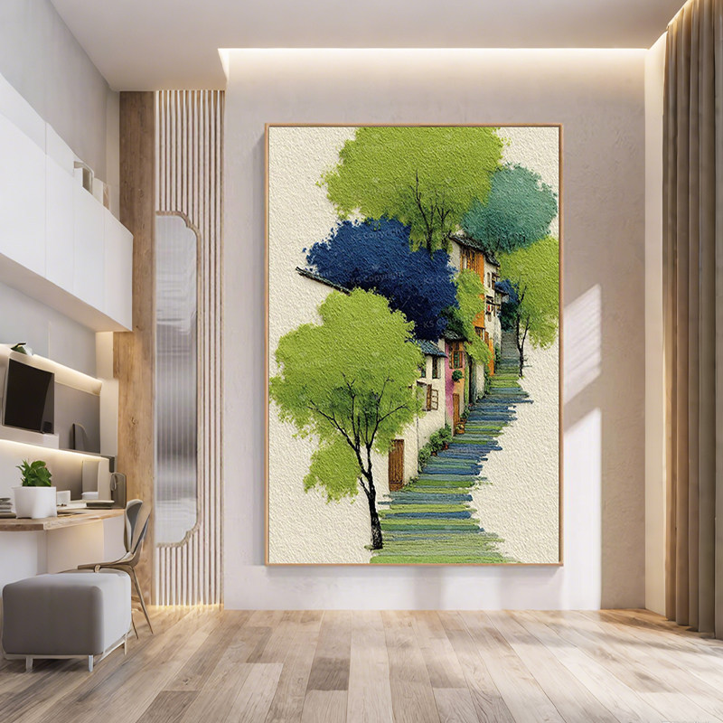 《The Beautiful Spring and Summer Scenery》Modern Minimalist Cream-Style Fresh and Beautiful Spring Day Decorative Painting for Living Room Entrance