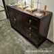 New Chinese style solid wood sideboard modern simple cupboard carved storage cabinet storage cabinet Zen decoration cabinet ebony