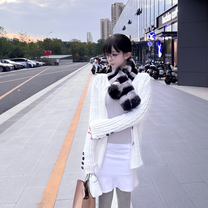 Lilyqin【First Snow】Pure White Knitted Sweater Cardigan, Everyday Versatile, Soft Little White Rabbit Pure White Series