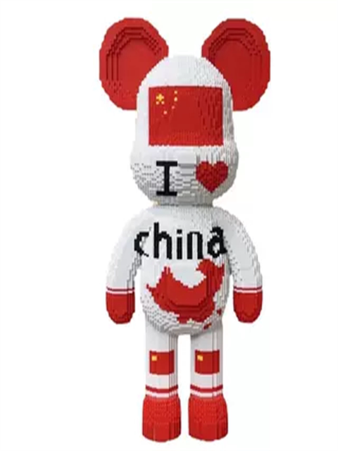 More than 200,000 bricks, violent bear building blocks, oversized bricks, difficult and huge ornaments for the living room