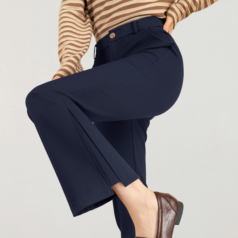 Yasicheng Blue Suit-Style Flared Pants for Women, 2026 Autumn New High-Waisted Slimming Petite Winter Flared Pants Yasicheng Blue Suit-Style Flared Pants for Women, 2026 Autumn New High-Waisted Slimming Petite Winter Flared Pants