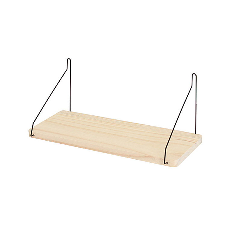 Japanese simple solid wood one-word board storage rack simple hole board storage no punching partition wall decoration storage
