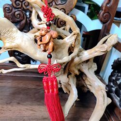 Qiaoyi Fine Handicraft Boxwood Carving Ornaments 차량 교수형 부품 단단한 나무 조각 중국 장식품 선물 선물