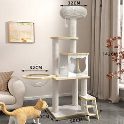 Solid Wood Cat Climbing Frame, Wooden Special Offer, Multi-Layer Large Cat Jumping Platform, Cat Stand, Suitable for All Seasons, Cat Scratching Board, Space Capsule Cat