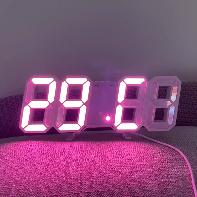 3D светодиодные часы (LED), ночник для геймеров и декор, 14,5×7,8×8,87 см, несколько цветов