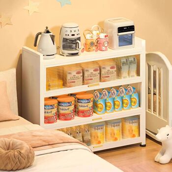 Baby feeding table storage cabinet baby supplies floor-standing storage rack toy milk powder can multi-layer storage cabinet