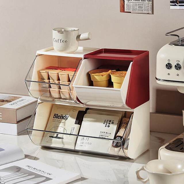 Coffee Corner Desktop Tea Bag Storage Box Pull-Out Office Drawer Room Water Bar Counter Plastic Mesterco Coffee Bag