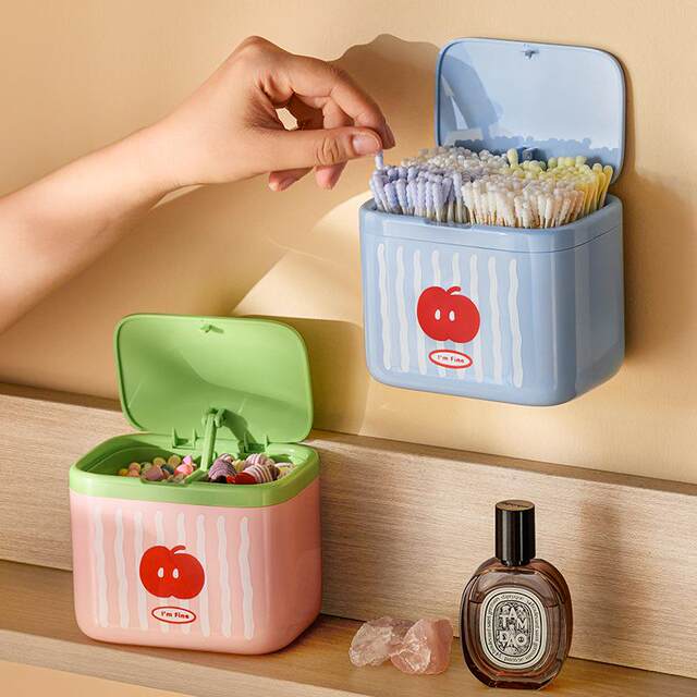 Self-designed automatic lifting and punch-free cotton swab makeup remover cotton, hair accessories and headband desktop storage box