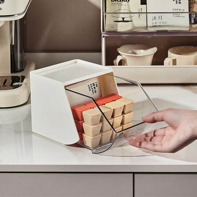 Coffee Corner Desktop Tea Bag Storage Box Pull-Out Office Drawer Room Water Bar Counter Plastic Mesterco Coffee Bag