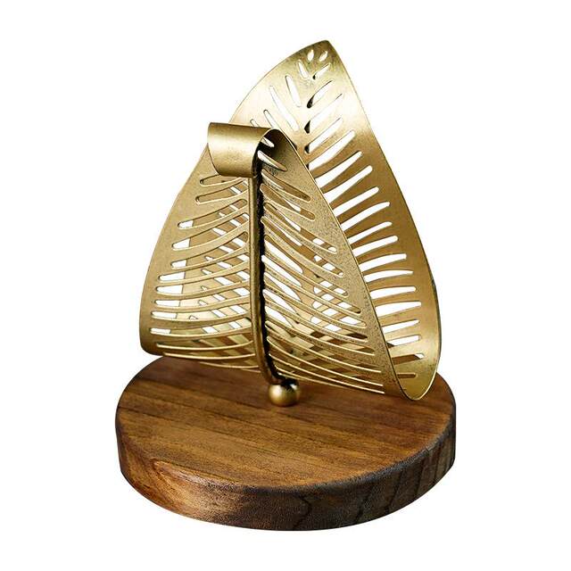 Light Luxury Metal Tissue Holder for Home Use, Creative Leaf-Shaped Tissue Holder, High-End Napkin Holder for Hotels, Guesthouses, and Restaurants