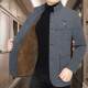 C6081 Autumn and Winter Fleece High-Quality Woolen Thickened Jacket for Middle-Aged Men, New Style with Stand Collar, Versatile and Casual