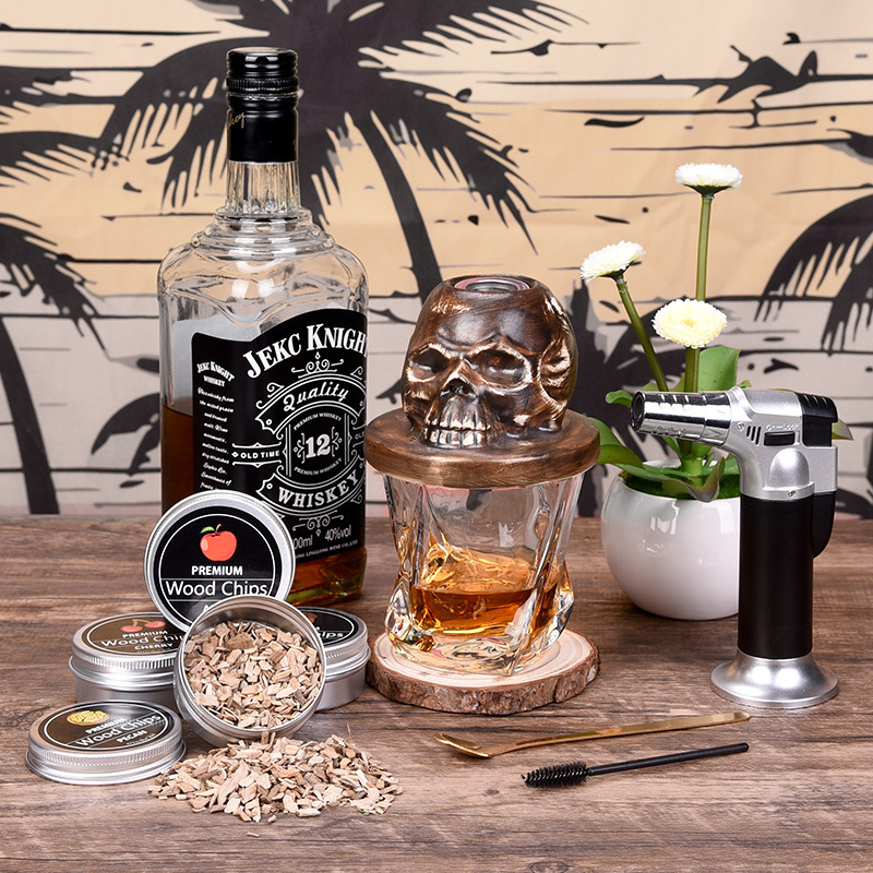 Whiskey Smoker Set Cocktail Ice Wine Stone Smoker Bartending Fruit Wood Chips Smoking Molecular Cuisine