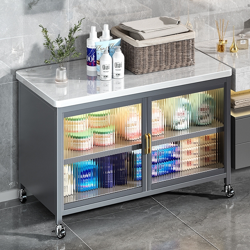 Rock Slab Bathroom Storage Cabinet Shelf, Multi-Layer Floor-Standing Washbasin Storage Rack for Bathroom and Restroom