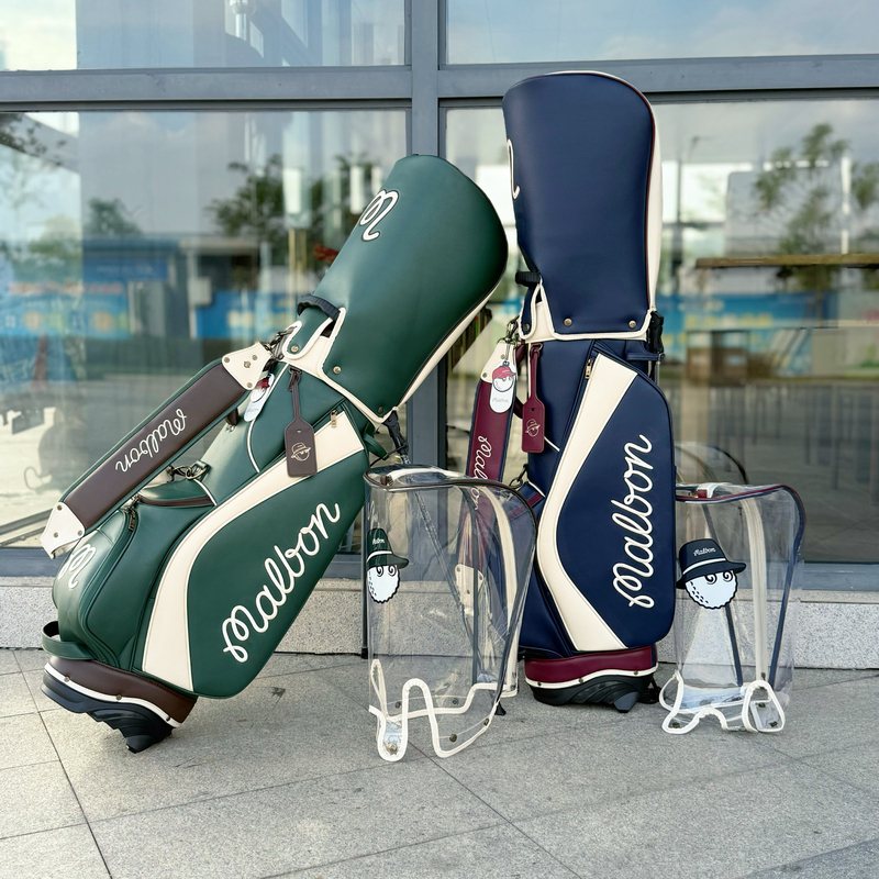 Korean New Golf Bag for Men and Women, Waterproof Multi-Functional Stand Bag with Double Cap Embroidery Korean New Golf Bag for Men and Women, Waterproof Multi-Functional Stand Bag with Double Cap Embroidery