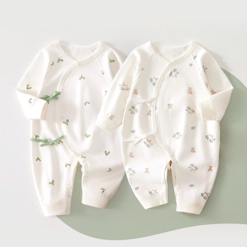 100% Cotton 2-Piece Set of Newborn Baby Clothes, Suitable for All Seasons, Monk-Style Romper, Long-Sleeved Pajamas, Baby Onesie — 5