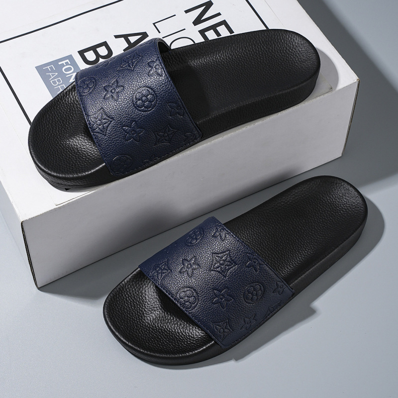 Suitable for Work Lv Ct Summer Style Slip-On Slippers, Cool and Stylish Men's Non-Slip Soft-Soled Slippers with a Comfortable Feel