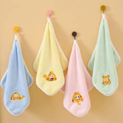 Children's Towel, Super Soft Baby Face Towel, Quick-Drying, More Absorbent Than Pure Cotton Square Towel, Baby Bath Cartoon Handkerchief
