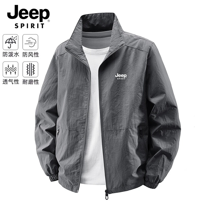 Jeep Spirit Jacket Spring and Autumn Casual Large Size Loose Men's Large Size Stand Collar Outdoor Jacket