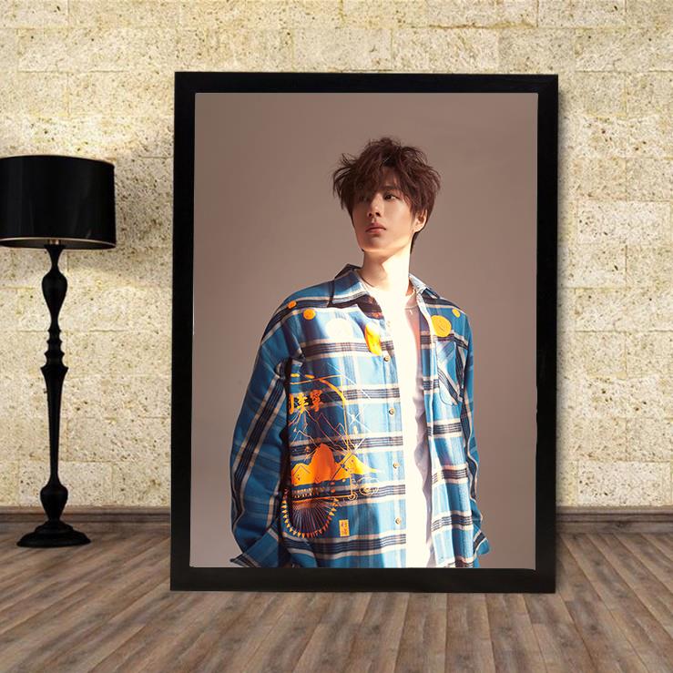 Celebrity Merchandise Wang Yibo Solid Wood Photo Frame Picture Frame Dormitory Decoration Painting Hanging Painting Extra-Large Poster Wall Sticker Wallpaper Photo